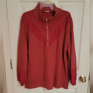 POL Red Boxy Oversized Sweatshirt with Polo Collar Size Small